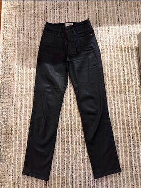 Frame Denim Black Straight Leg Jeans